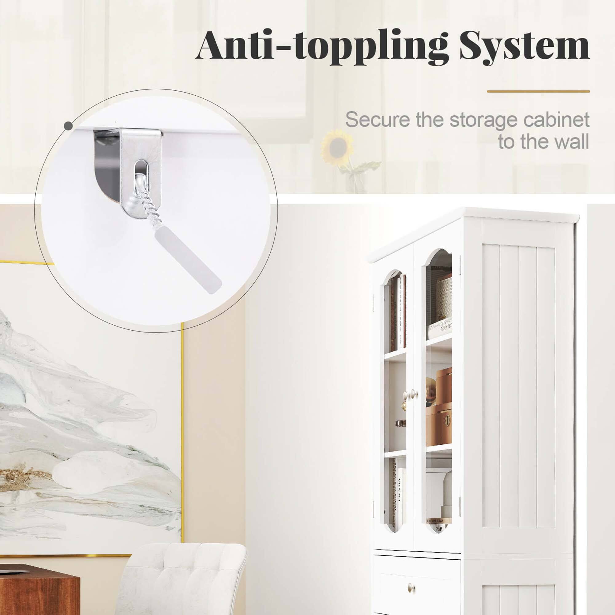 Anti-toppling System: Secure the storage cabinet to the wall to prevent it from falling over.