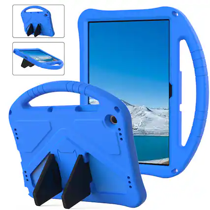 Front. Dteck - For Samsung Galaxy Tab A11+ /Samsung Galaxy Tab A9+ 11'' Lightweight EVA Shockproof Handle Stand Kids Case Cover - Blue.