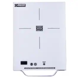 Equator - 11" Portable 1 Burner Induction Electric Cooktop LIGHT Aluminum Handle | 6 Heat Levels 110V - Silver