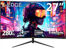 Z Z-Edge - 27 inch 1080P Full HD 1920 x 1080 280 Hz 1 ms Curved Gaming Monitor, HDMI x 2, DP x 2 - Black