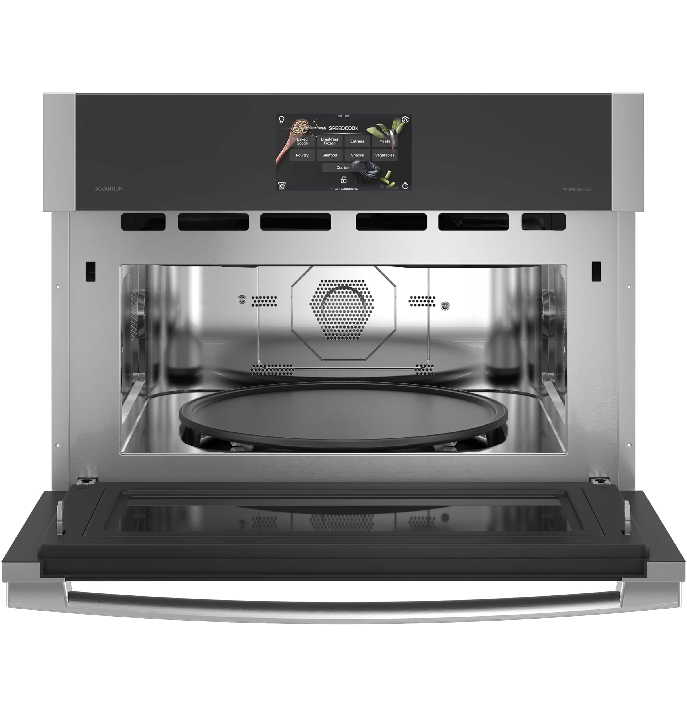 Alt View 13. GE Profile - 1.7 Cu. Ft. Convection Built-In Microwave with Sensor Cooking and Five in One 120V Advantium Technology - Stainless Steel.