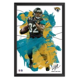 Sporticulture - Maurice Jones-Drew 27" x 39" Brush Stroke Player Framed Art Print - Multicolor