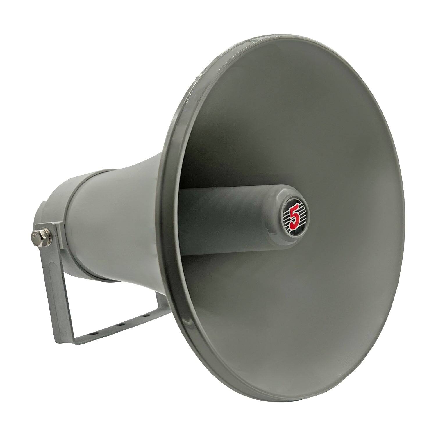 Front. 5 CORE - PA Speaker 12" 35W Bull Horn Loud Audio Indoor Outdoor Speakers System 8Ohm Reflex Megaphone-UHC 300 - Gray.