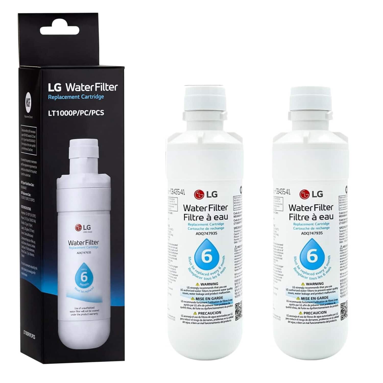LG - LT1000P Refrigerator Replacement Water Filter 3 Pack