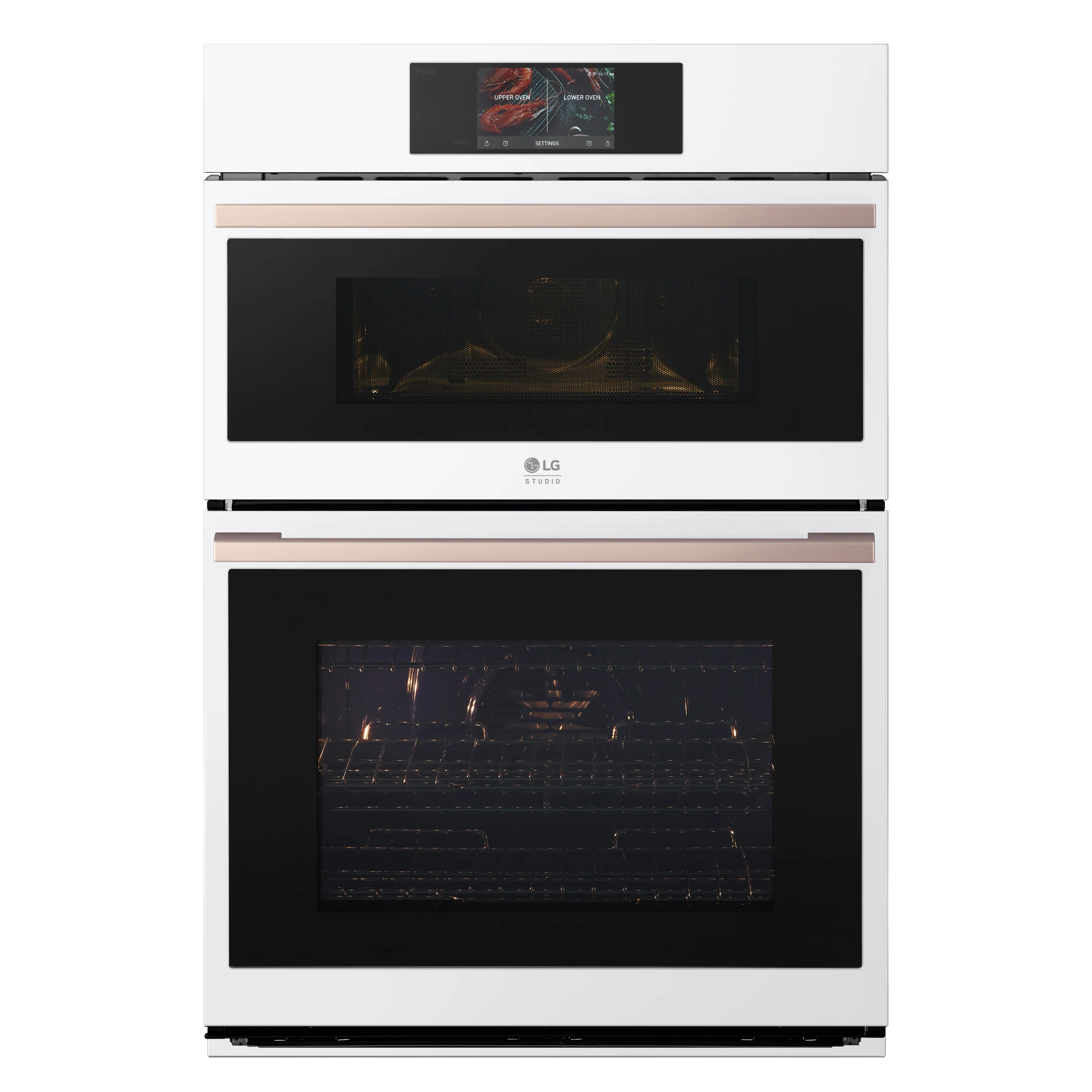 LG - STUDIO 30" Smart Built-In Electric Convection Combination Wall Oven with Microwave and Sous Vide - Essence White