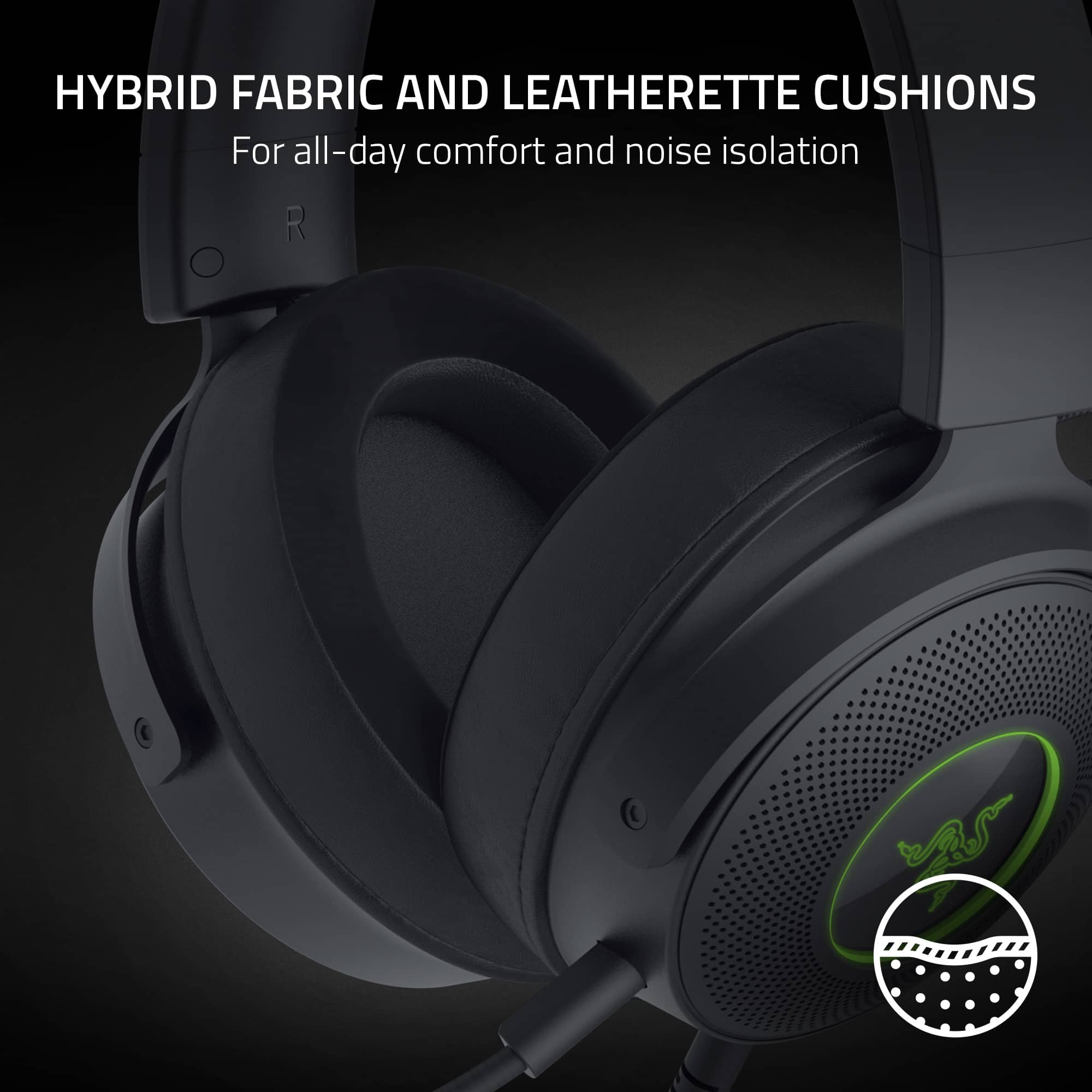 Hybrid Fabric and Leatherette Cushions: For all-day comfort and noise isolation.