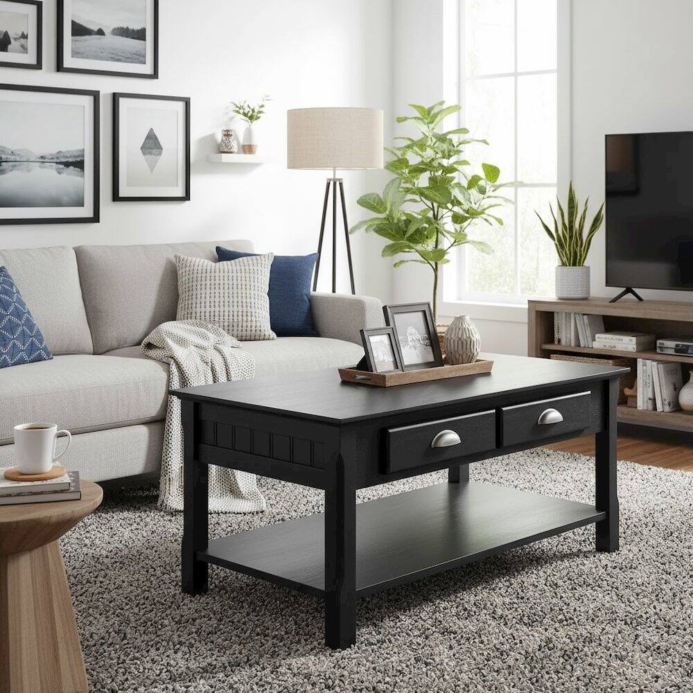 Alt View 2. FurniFact - Coffee Table - Black.