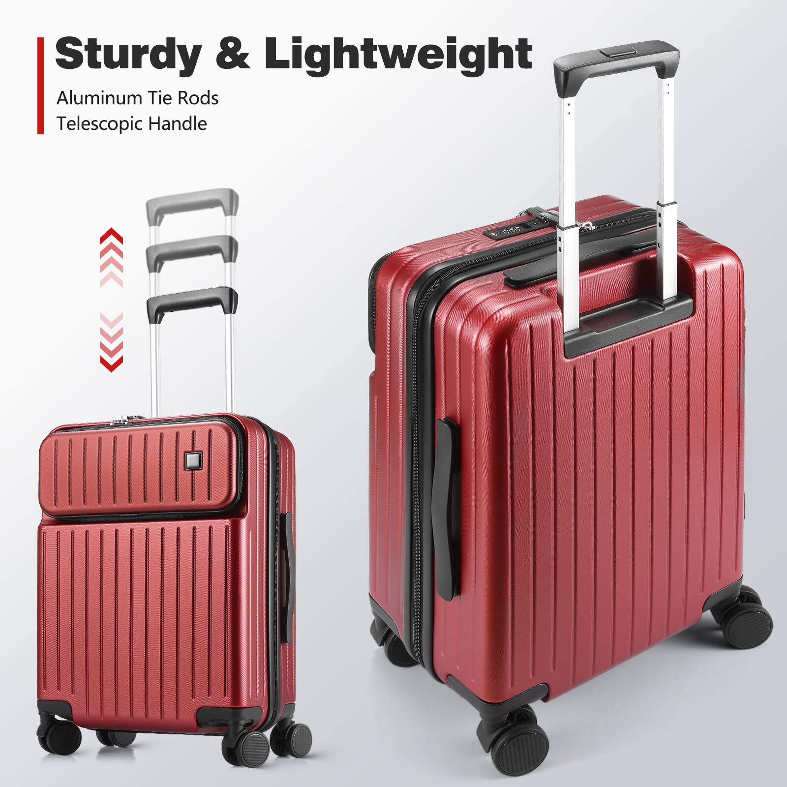 Sturdy & Lightweight  
Aluminum Tie Rods  
Telescopic Handle