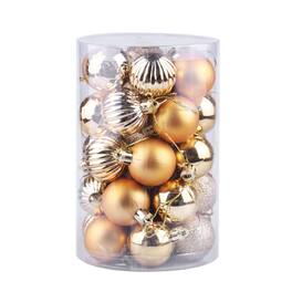 Acekool - 34 Pieces Shatterproof Christmas Ornaments Set for Xmas Tree Indoor Outdoor Holiday Party Wedding Decoration( - Gold