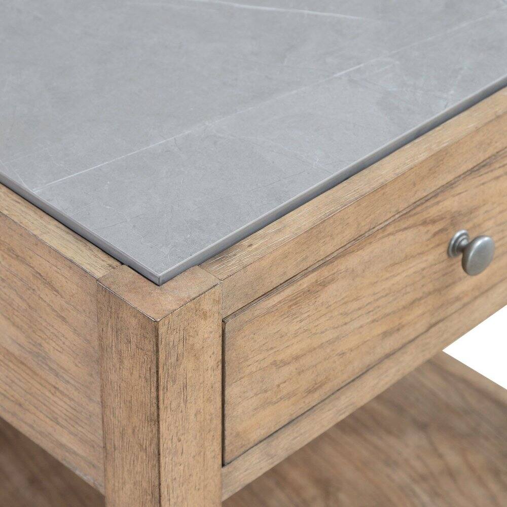 Alt View 6. Liberty Furniture Industries - Millstone End Table with Unique Tile Top for Living Room - Nutmeg Oak Wood - Nutmeg.