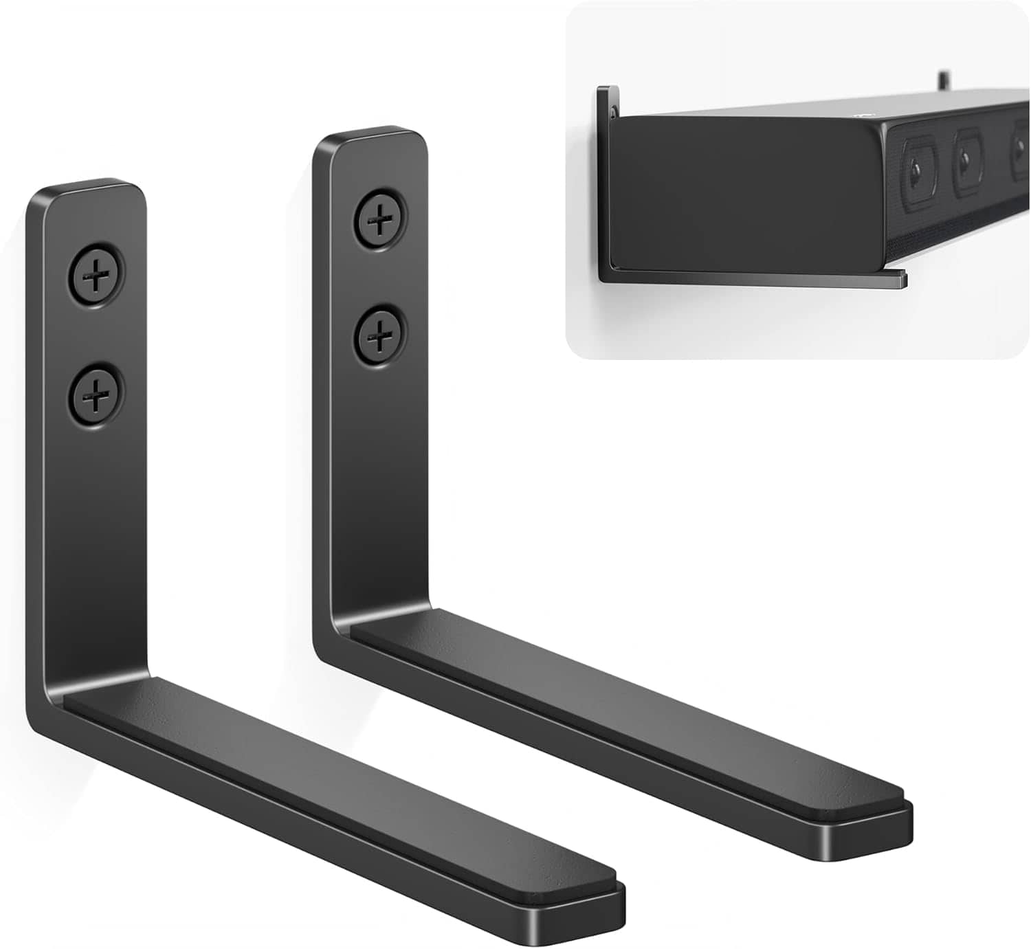Schertz - Under-TV Soundbar Mount for Bose, Sony, LG & More, Holds up to 20 lbs - Black