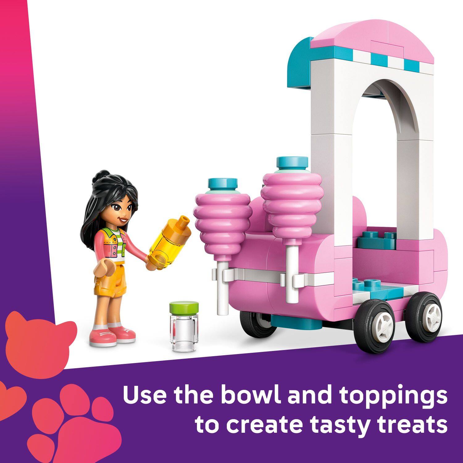 Use the bowl and toppings to create tasty treats.