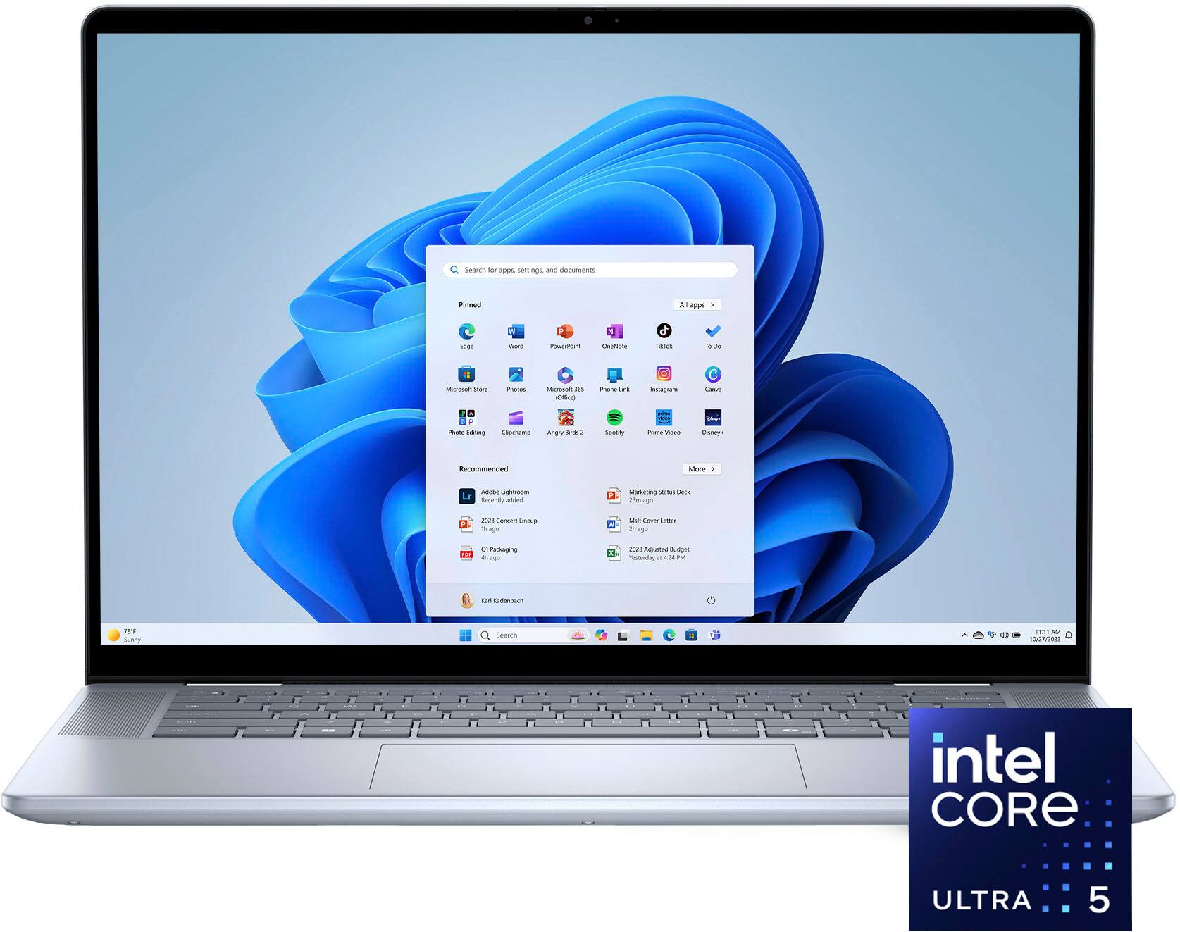 Dell - Inspiron - 16” 2K 2-in-1 Touchscreen Laptop – Intel Core Ultra 5 125U 2023 - 16GB Memory – 512GB Storage - Ice Blue