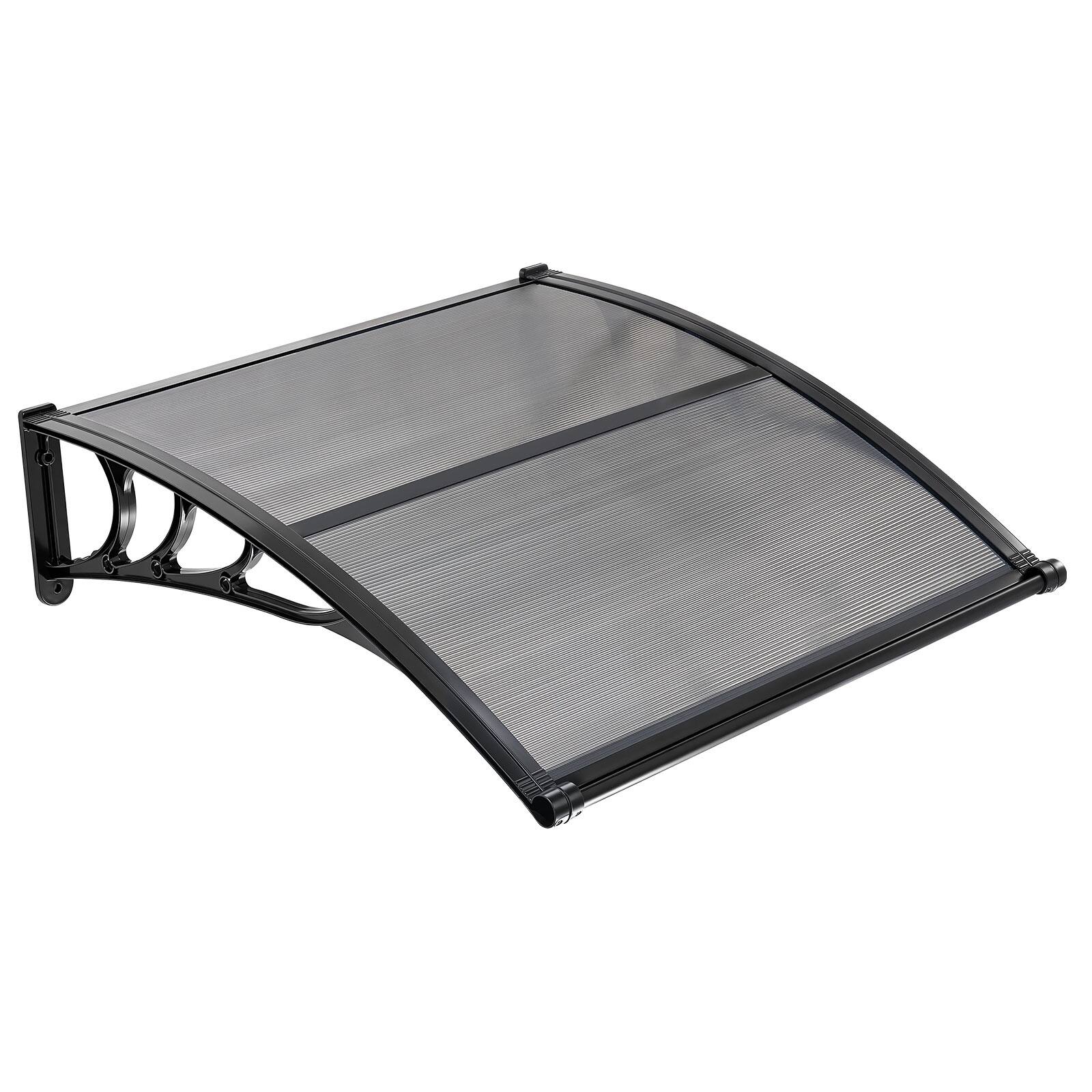 Alt View 5. VEVOR - Awnings for Door Entrance, 38 x 40 in, Exterior Front Door Window Awnings with Drainage & ABS Bracket - Smoke Gray.