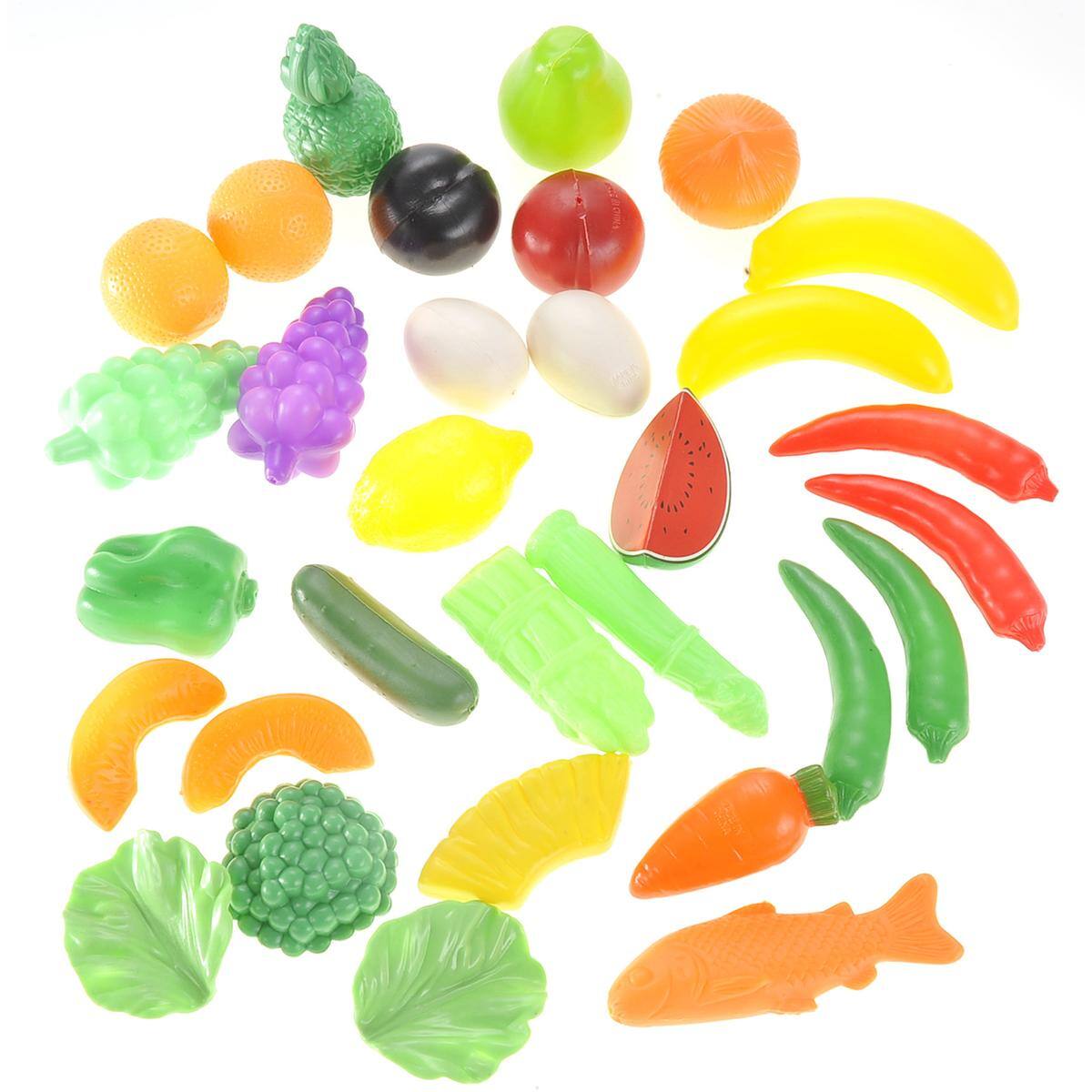 Alt View 2. JuzToys - 130pcs Deluxe Pretend Play Food Toys for Kitchen – Pretend Food Set Including Fruits, Vegetables, Fast Food, Ice Cream - Multi.