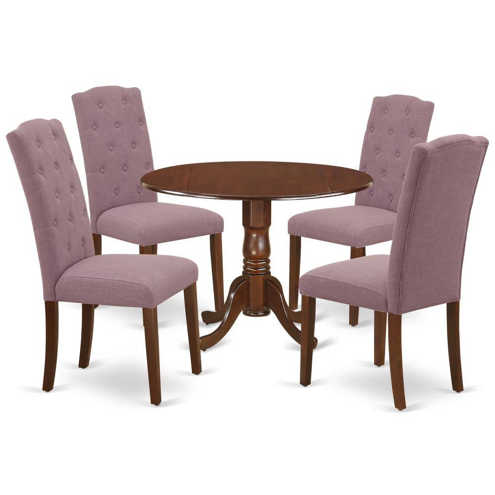 Back. East West Furniture - Dining Room Set Mahogany - Brown.
