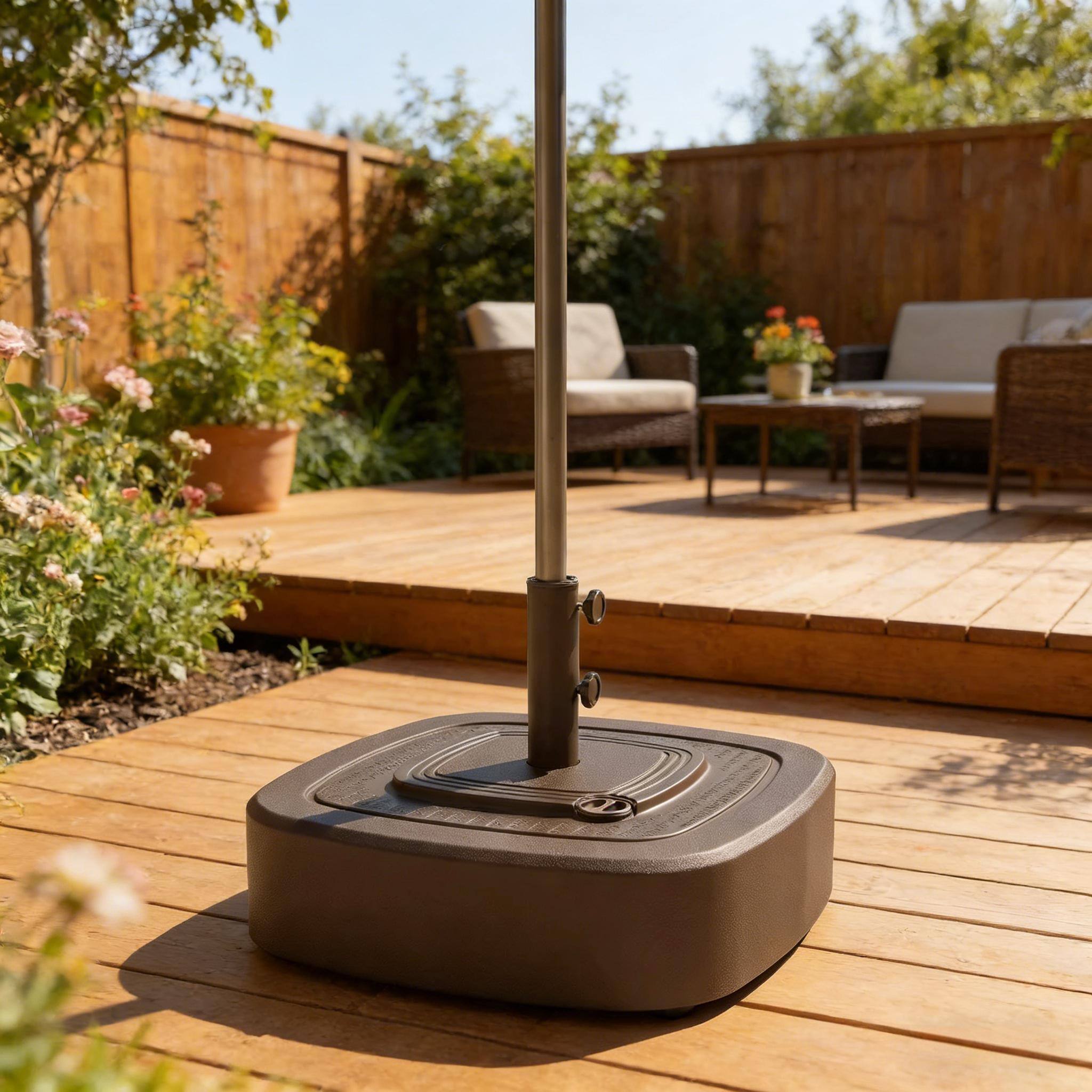 Angle. Anysun - Anysun Chic Design Square Movable Backyard Umbrella Base, Assembly Required - Brown.