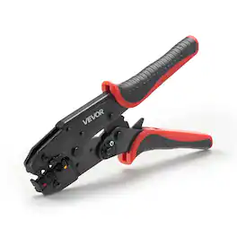 VEVOR - Crimping Tool, 22-10 AWG Ratcheting Wire Crimper Tool, Labor-Saving Electrical Terminal Crimp Pliers with Clear Metric - Orange + Black