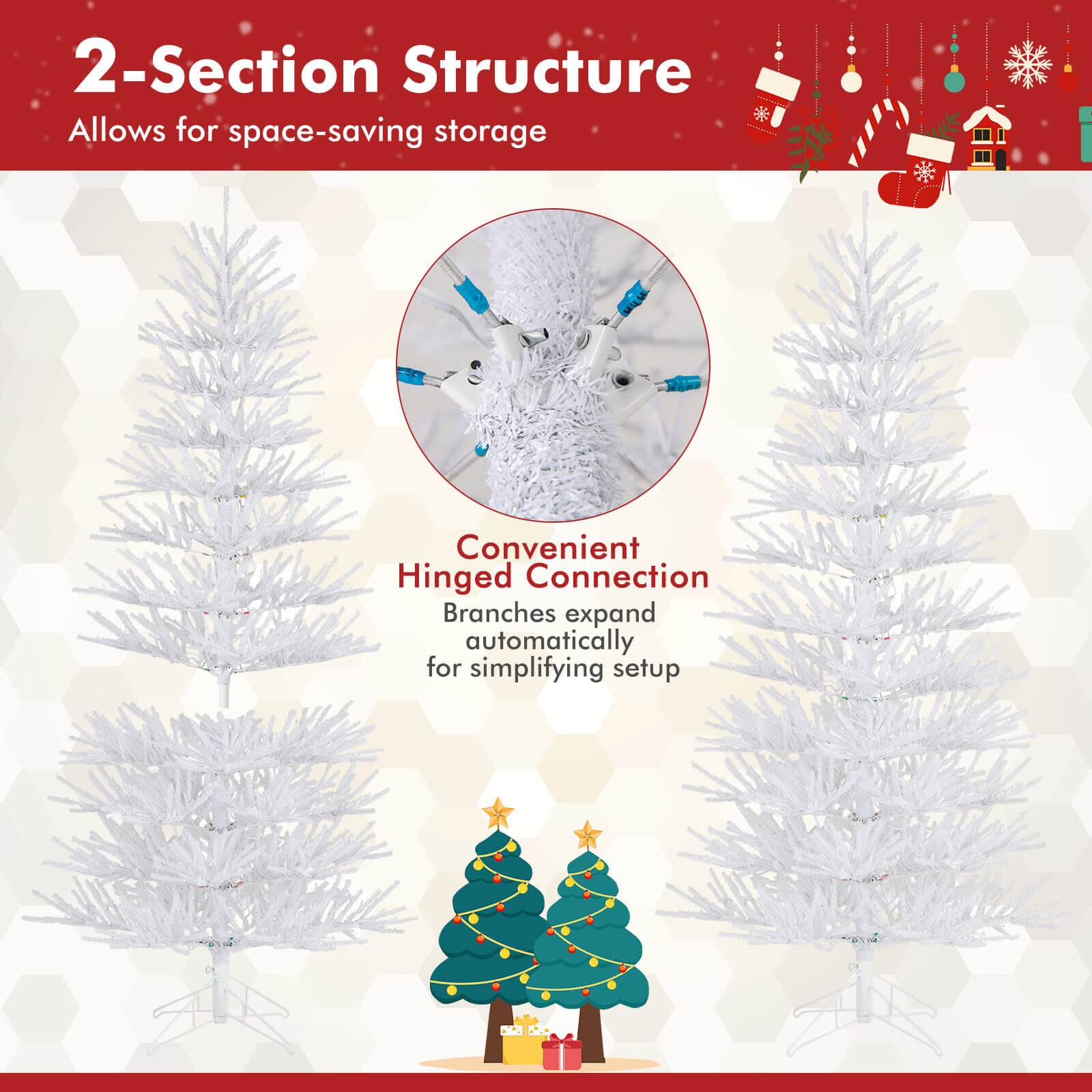 2-Section Structure
Allows for space-saving storage

Convenient Hinged Connection
Branches expand automatically for simplifying setup