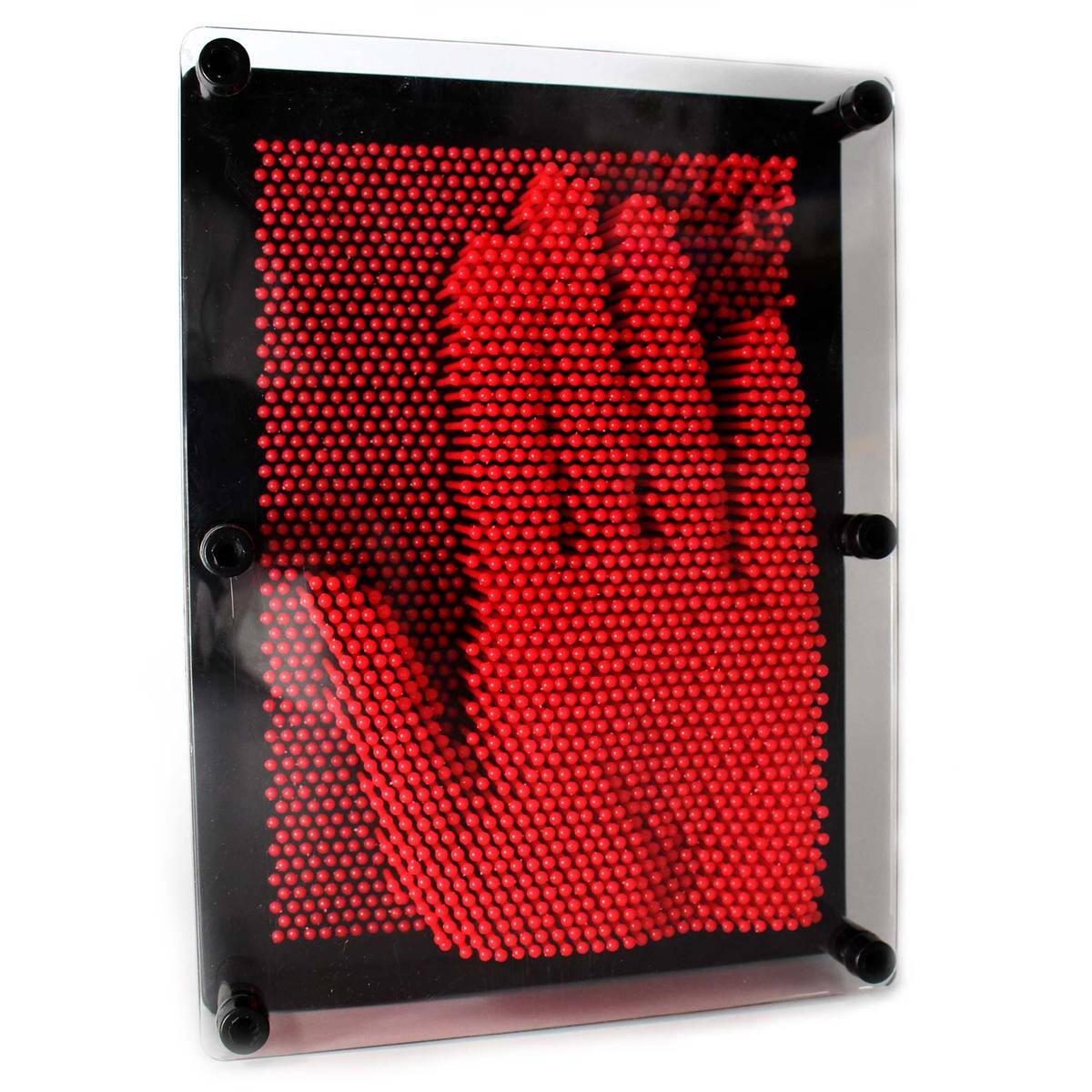 Alt View 1. JuzToys - 3D Pin Art Board Game Toy, Classic Pin Impression Desk Toys Sculpture for Children Adults, Red - Red.