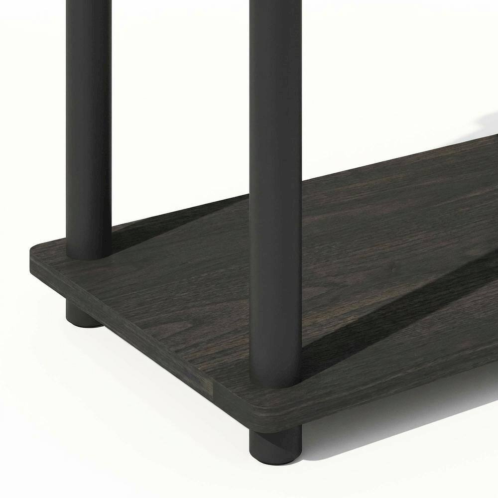 Alt View 2. FurniFact - Wood bookcase with sleek design - Espresso/Black.