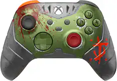 Front. Microsoft - Limited Edition Xbox Wireless Controller for Xbox Series X, Xbox Series S, Xbox One, PCs, and Cloud-Enabled Devices - DOOM: The Dark Ages.