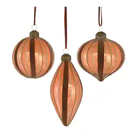 BreeBe - Glass Holiday Ornament (Set of 12) - Copper