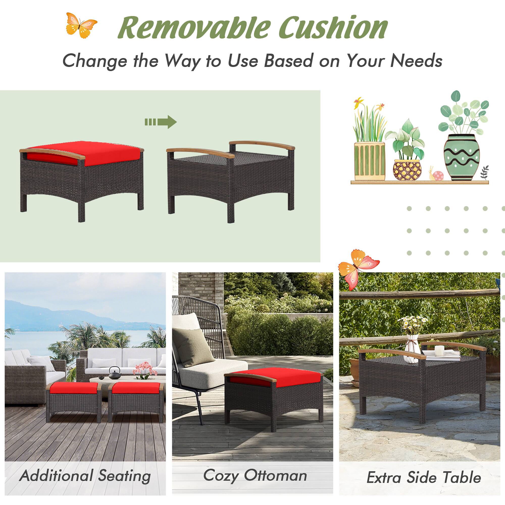 **Removable Cushion**  
Change the Way to Use Based on Your Needs

- Additional Seating
- Cozy Ottoman
- Extra Side Table