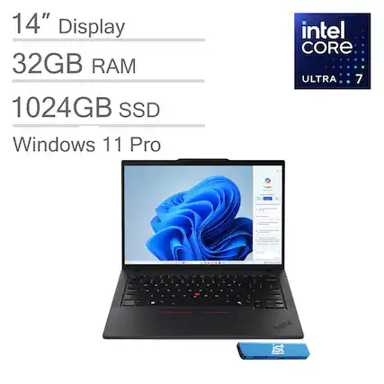 14" Display
32GB RAM
1024GB SSD
Windows 11 Pro
Intel Core Ultra 7
ThinkPad