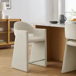 Talia 37 Inch Performance Velvet Counter Stool by Modway - Alabaster