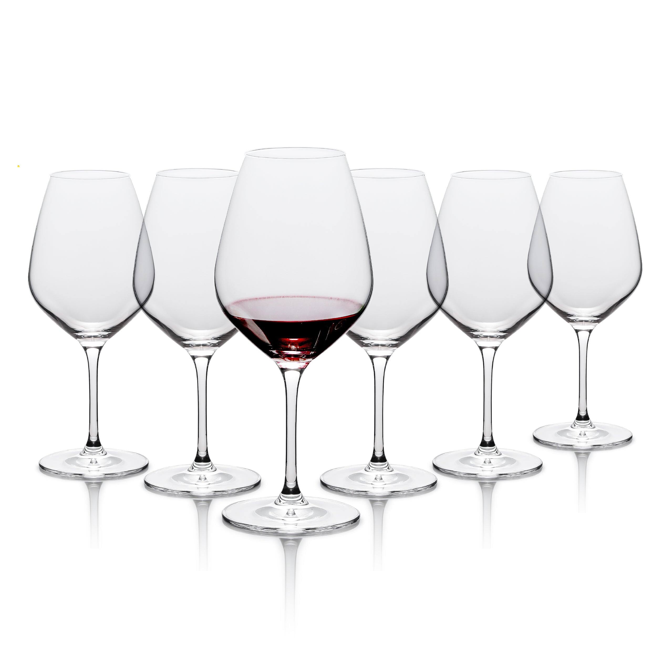 Front. Table 12 - TABLE 12 19.25-Ounce Red Wine Glasses, Set of 6, Lead-Free Crystal, Break Resistant - Clear.
