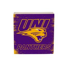 Evergreen Enterprises - Northern Iowa Panthers 6" Square Fan Chant Wood Block Shelf Sign - Multicolor