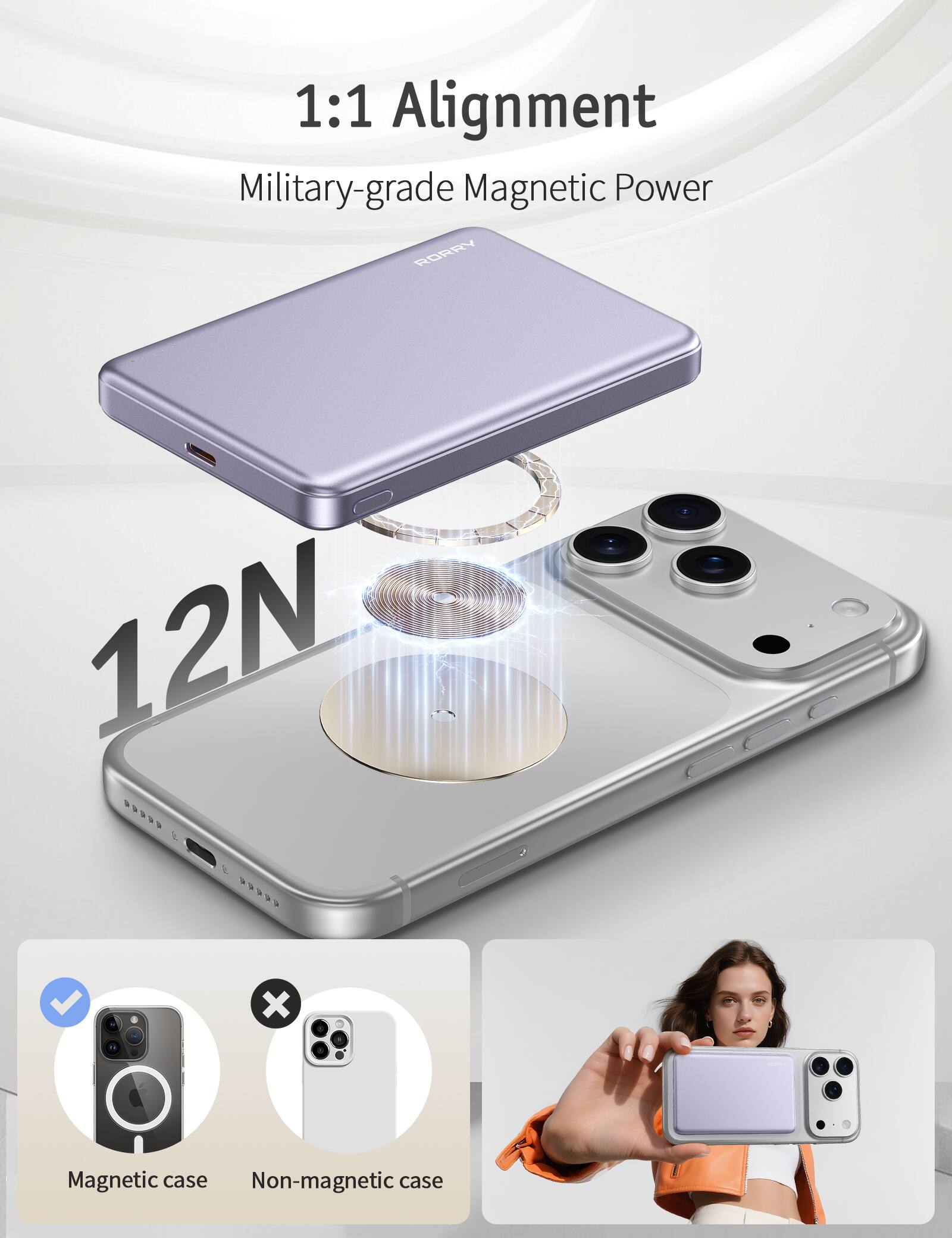 1:1 Alignment Military-grade Magnetic Power

12N

Magnetic case
Non-magnetic case