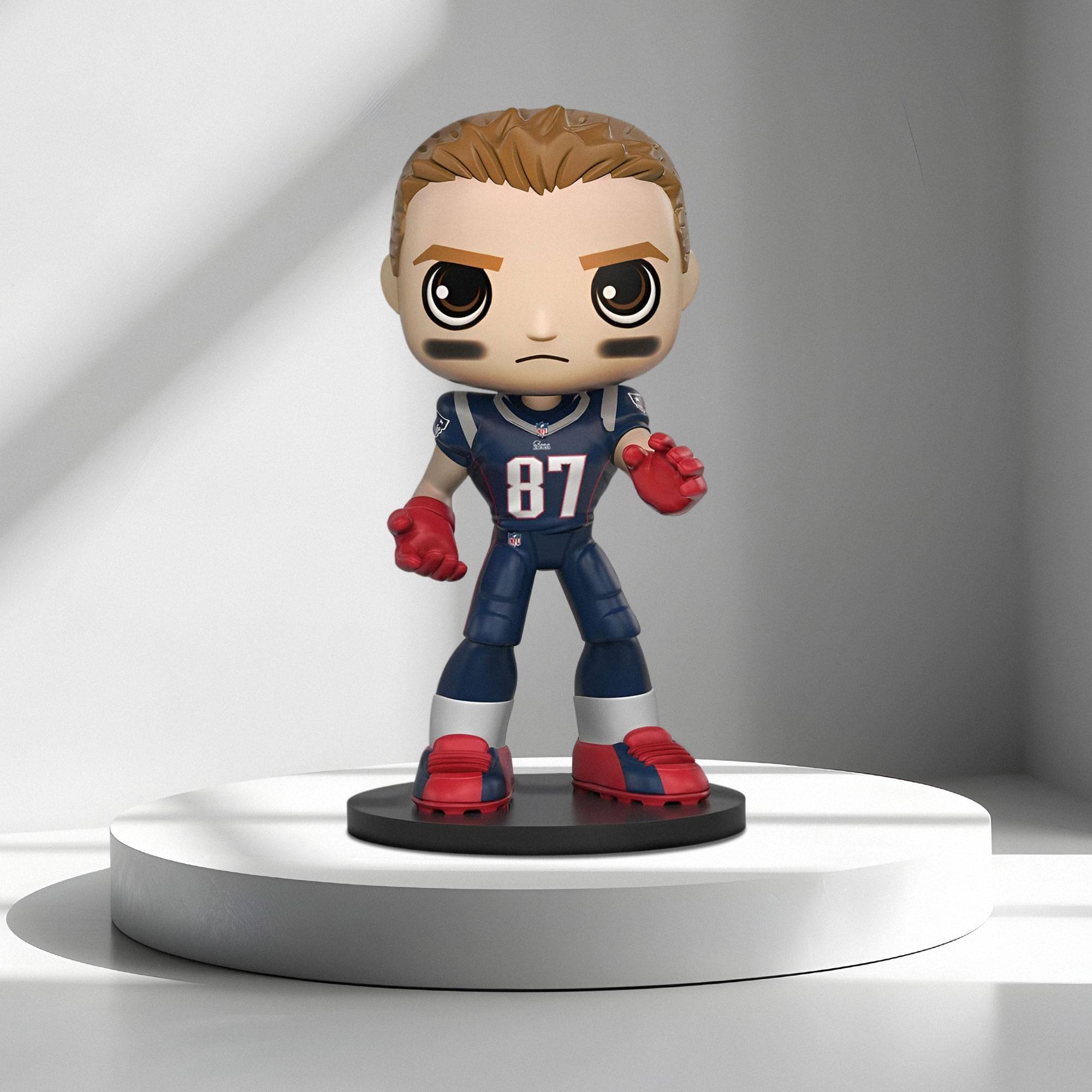 Alt View 10. Funko - New England Patriots NFL Funko Wobbler Rob Gronkowski - blue.
