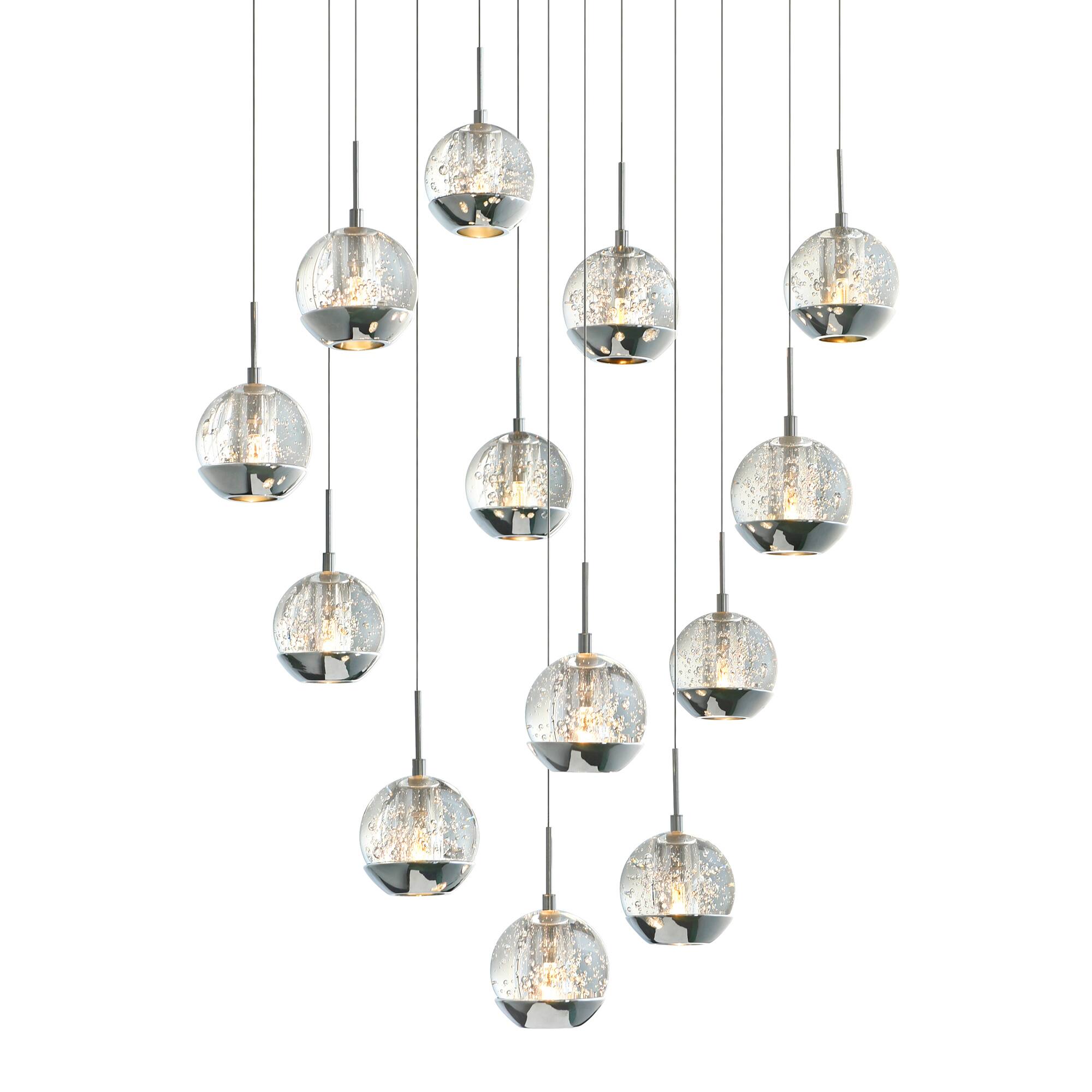Angle. CWI Lighting - Perrier 13 Light Multi Light Pendant With Chrome Finish - Chrome.