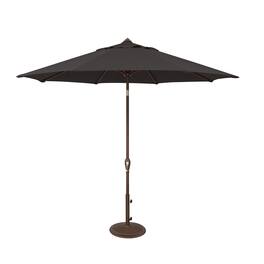Mondawe - 9' Octagon Patio Market Umbrella Bronze Frame Auto Tilt - Black