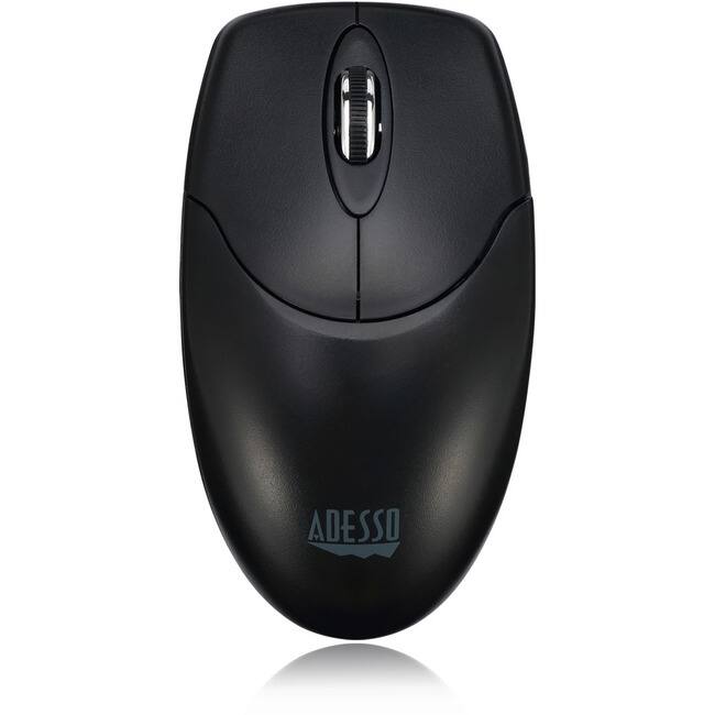 Adesso - Antimicrobial Wireless Desktop Mouse - Optical - Wireless - 30 ft - Radio Frequency - 2.40 GHz - USB Type - Wireless - Black