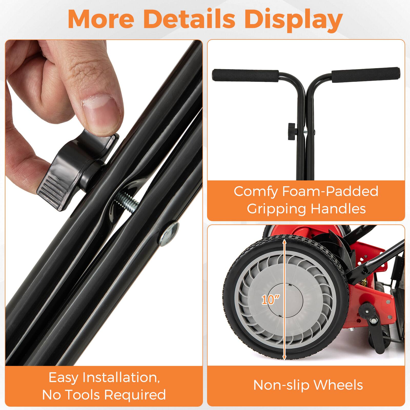 More Details Display

- Comfy Foam-Padded Gripping Handles
- Easy Installation, No Tools Required
- Non-slip Wheels
- 10"