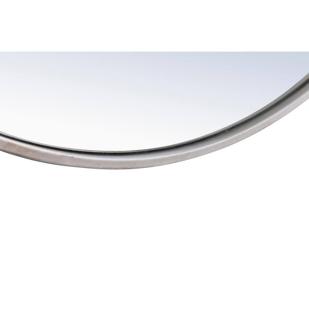 Alt View 2. Elegant Decor - Metal frame Round Mirror with decorative hook 48 inch Silver finish - Silver.