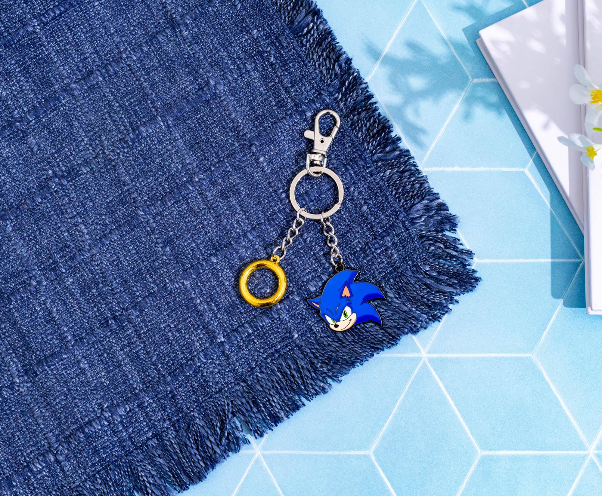 Alt View 2. SalesOne LLC - Sonic The Hedgehog Sonic and Ring Charms Keychain - Blue.