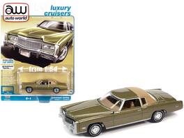 Autoworld - 1975 Cadillac Eldorado Tarragon Sandalwood Tan Roof Luxury Cruisers Limited 14910 1/64 Diecast Auto World - Gold Metallic
