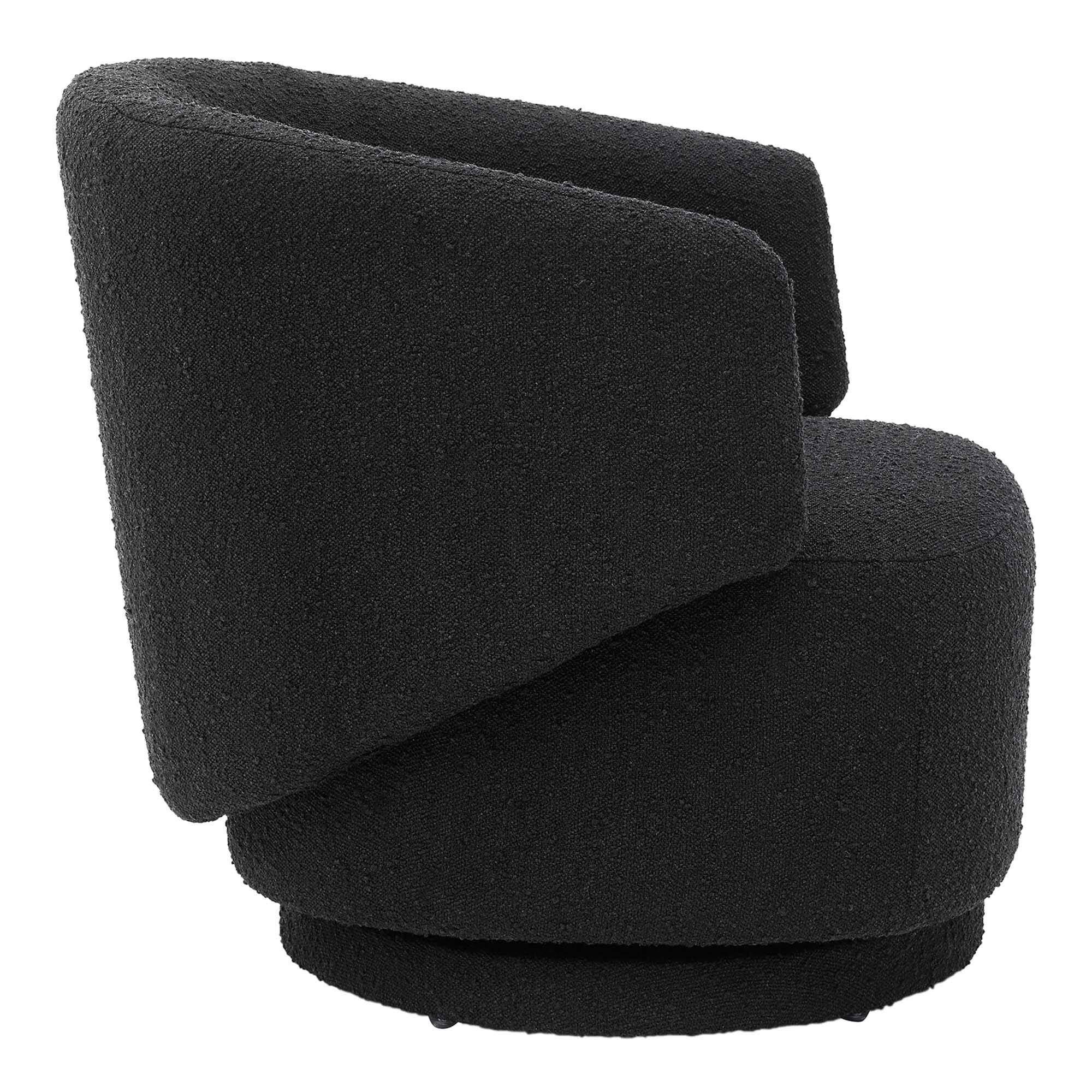 Alt View 2. Modway - Celestia Boucle Fabric Swivel Chair by Modway - Black.