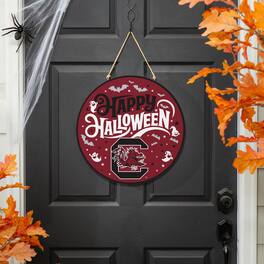 Evergreen Enterprises - South Carolina Gamecocks 18" Happy Halloween Wooden Round Door Sign - Multicolor
