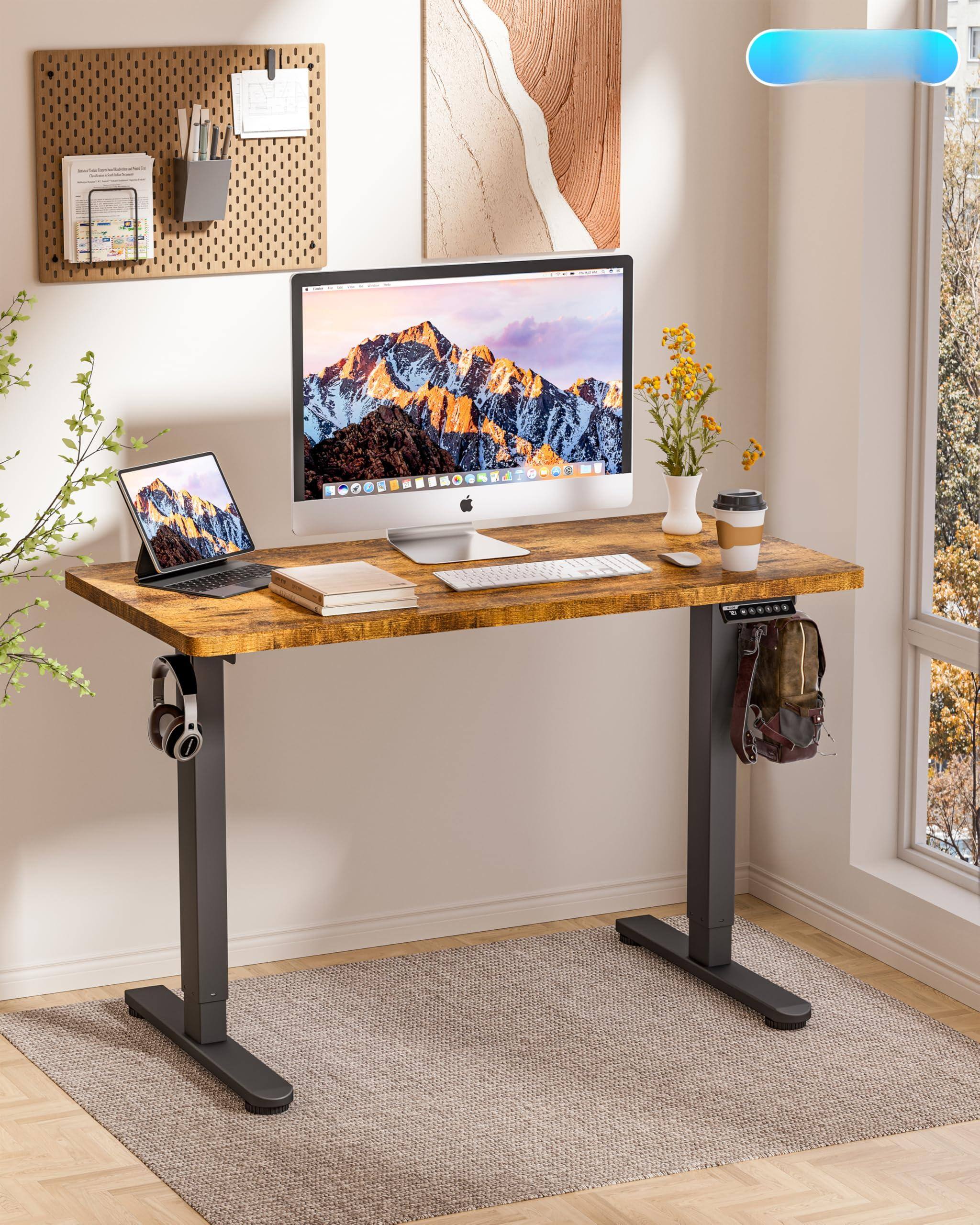 Alt View 1. Hirose Alice - BIZUM Standing Desk Electric Adjustable Computer Desk-Stand up Desk Office Gaming Home Office Memory Desks ... - Light Rustic Brown 40*24 Inch.