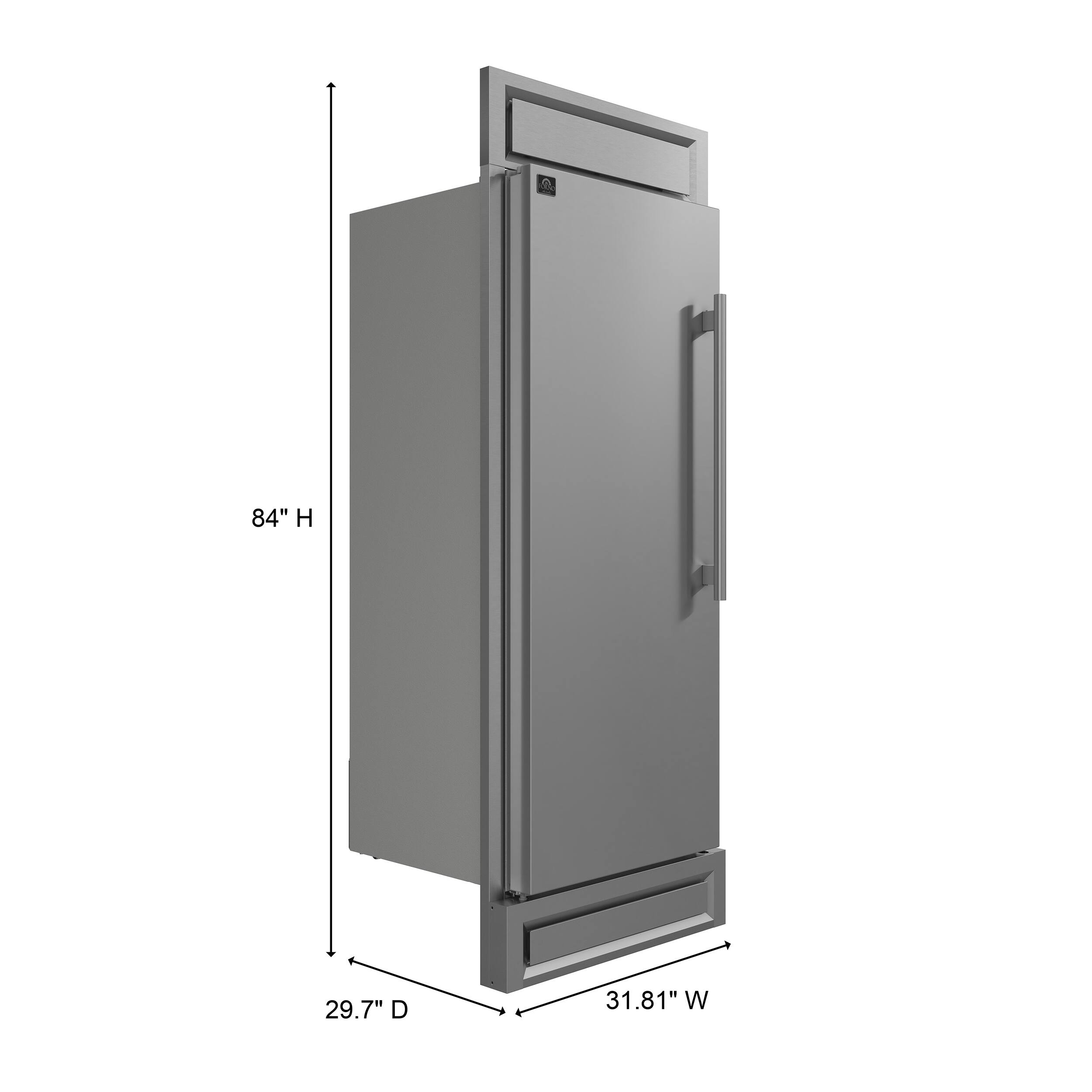 84" H  
29.7" D  
31.81" W