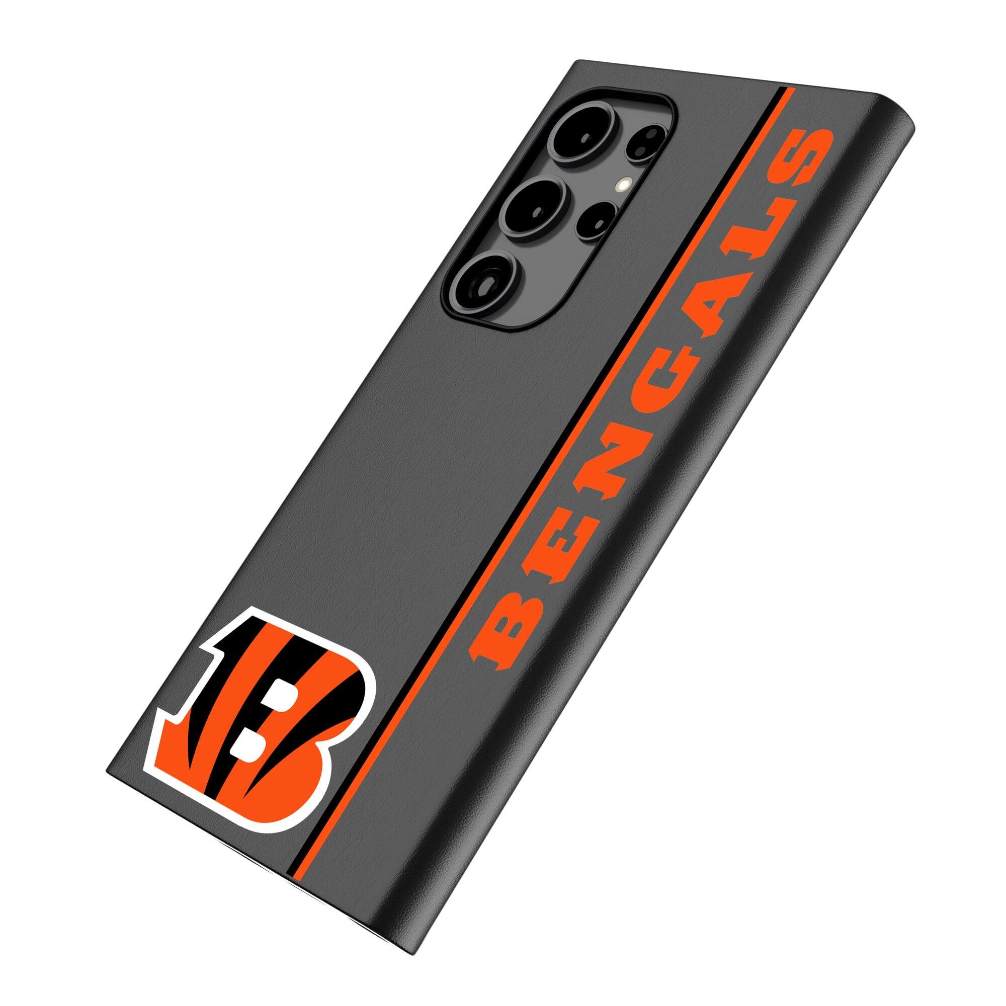 Alt View 1. Keyscaper - Cincinnati Bengals Galaxy Magnetic Bump Case - S25 Ultra - Black.