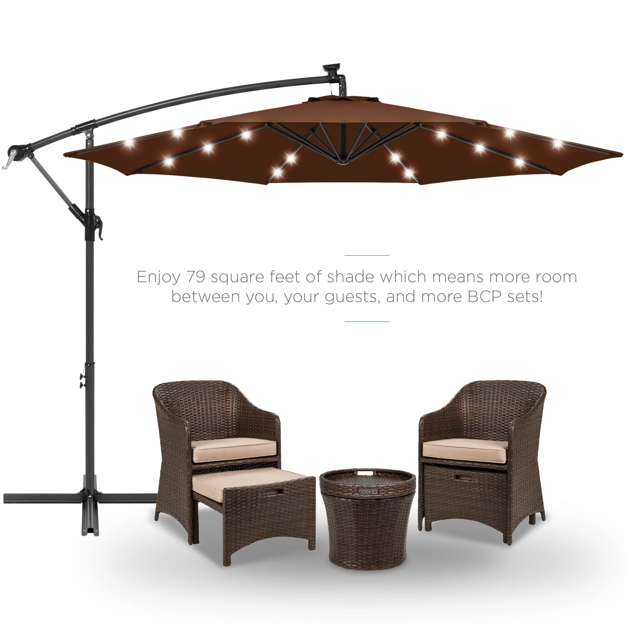 Enjoy 79 square feet of shade which means more room between you, your guests, and more BCP sets!