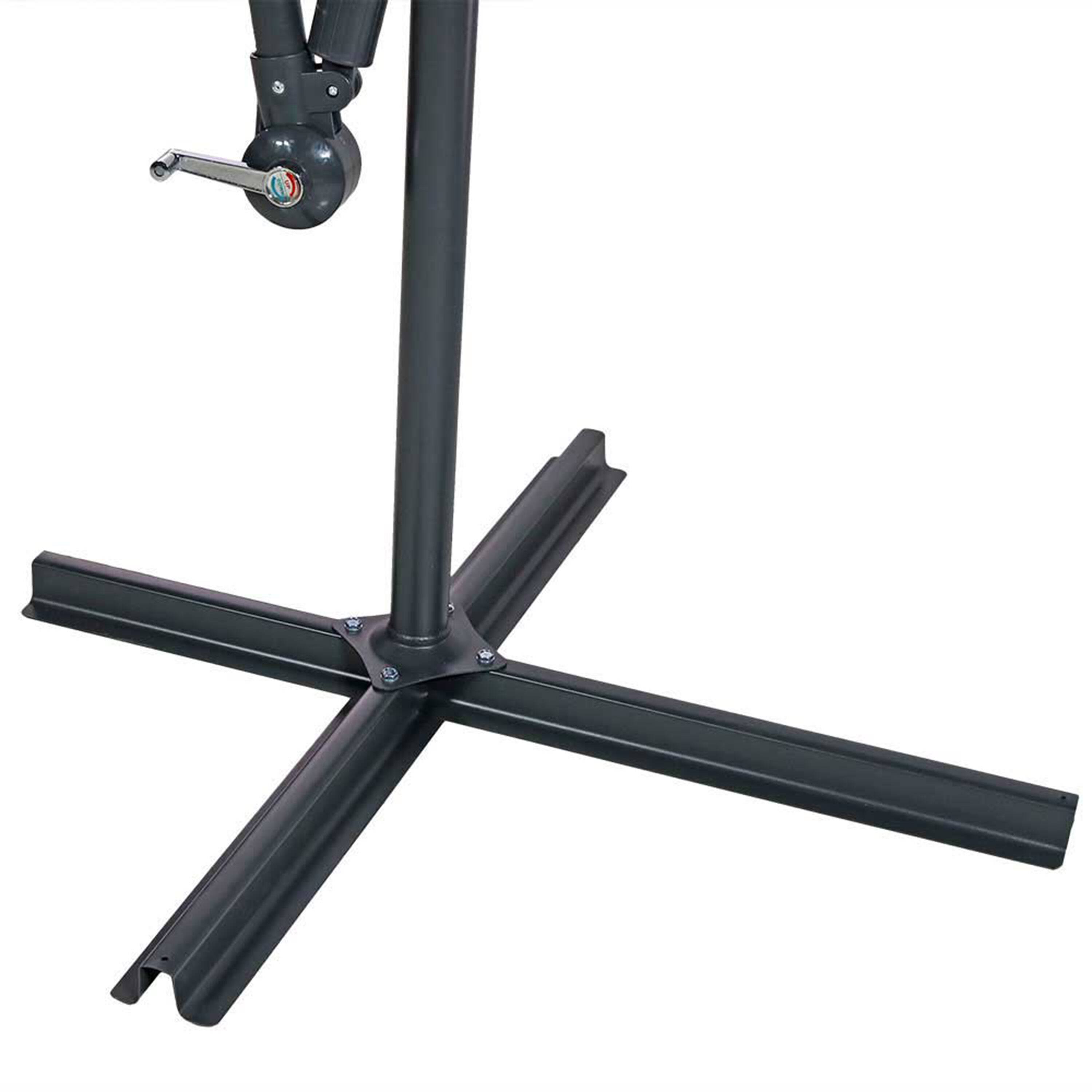 Alt View 9. Sunnydaze - 9.5 ft Solar Cantilever Offset Patio Umbrella - Smoke.