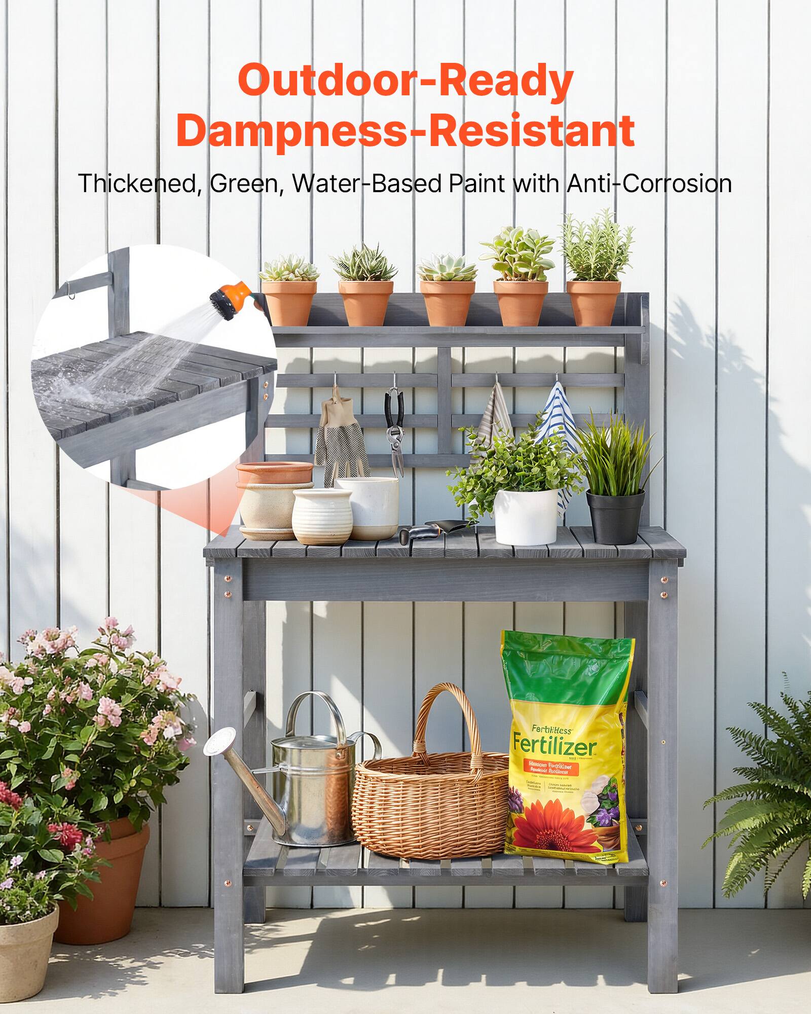 Outdoor-Ready Dampness-Resistant Thickened, Green, Water-Based Paint with Anti-Corrosion FerbkHess Fertilizer.