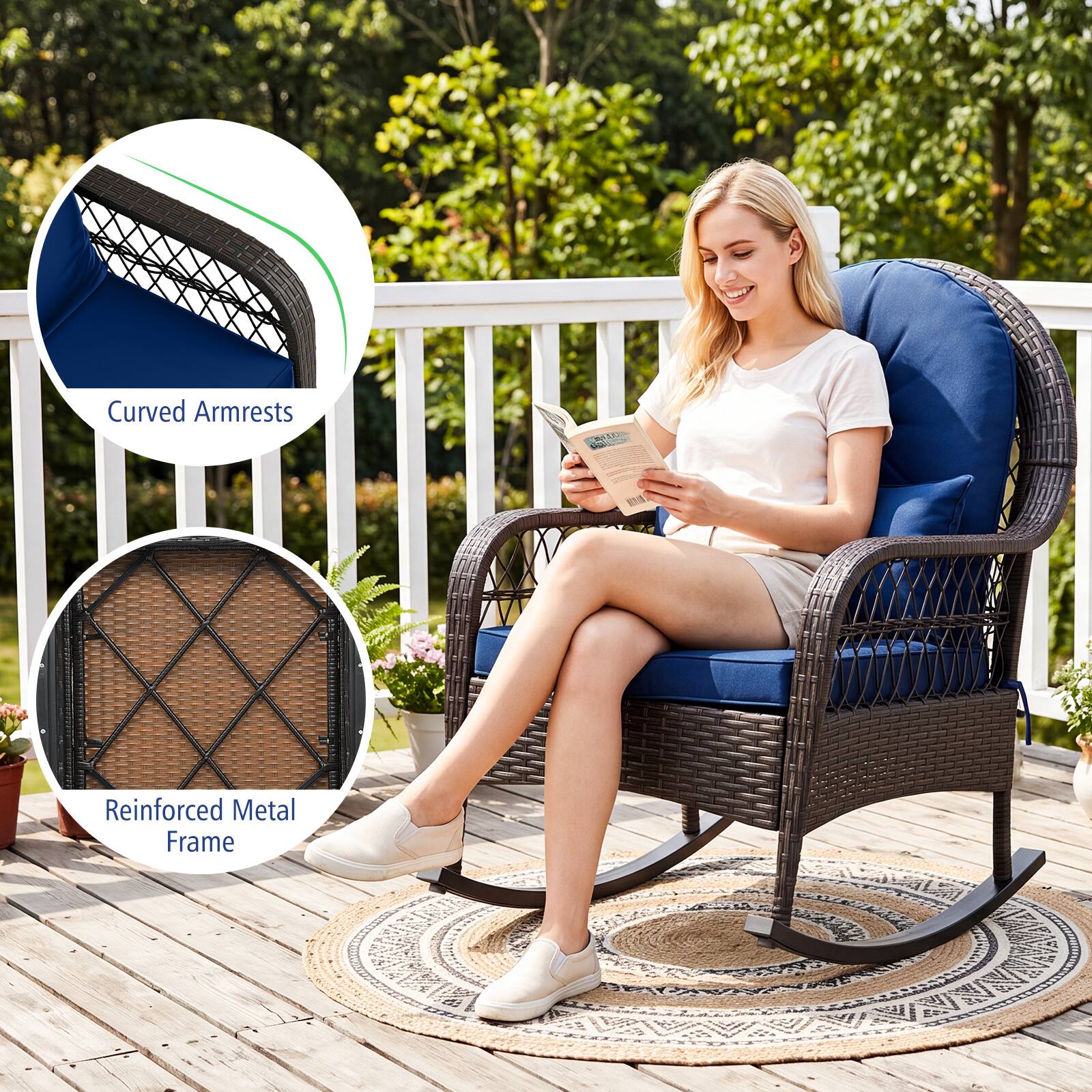 Curved Armrests

Reinforced Metal Frame